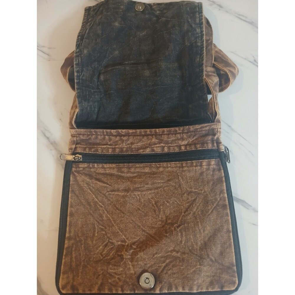 Crossbody Hippie Boho Bag Purse 100% Cotton Nepal Adjustable Strap Fair Trade - Picture 3 of 7
